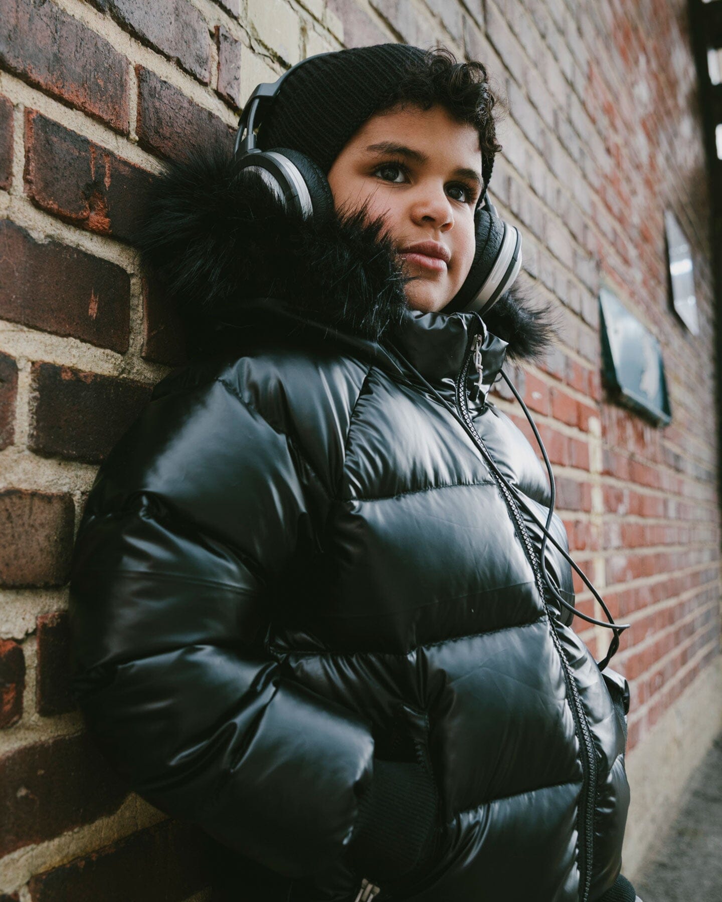 Manteau d'hiver matelassé noir style bomber