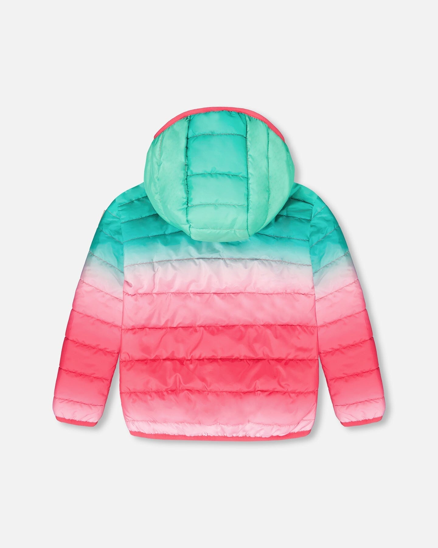 Veste Matelassée Mi-Saison Dégradé Vert Et Rose