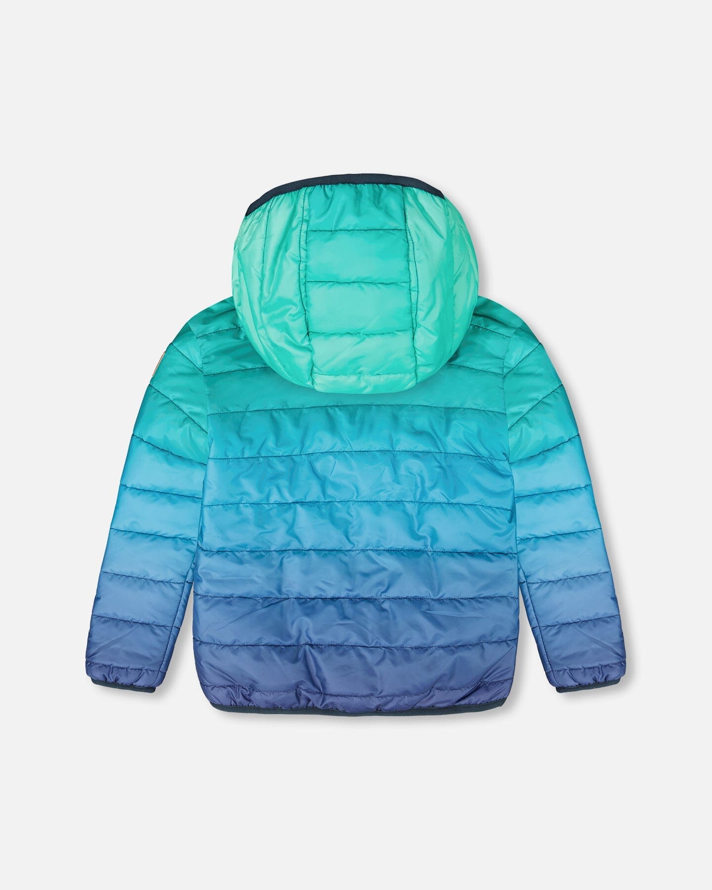 Veste matelassée mi-saison dégradé vert et bleu