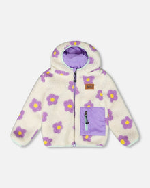 Veste Sherpa Réversible Mi-Saison Fleur de Lavande