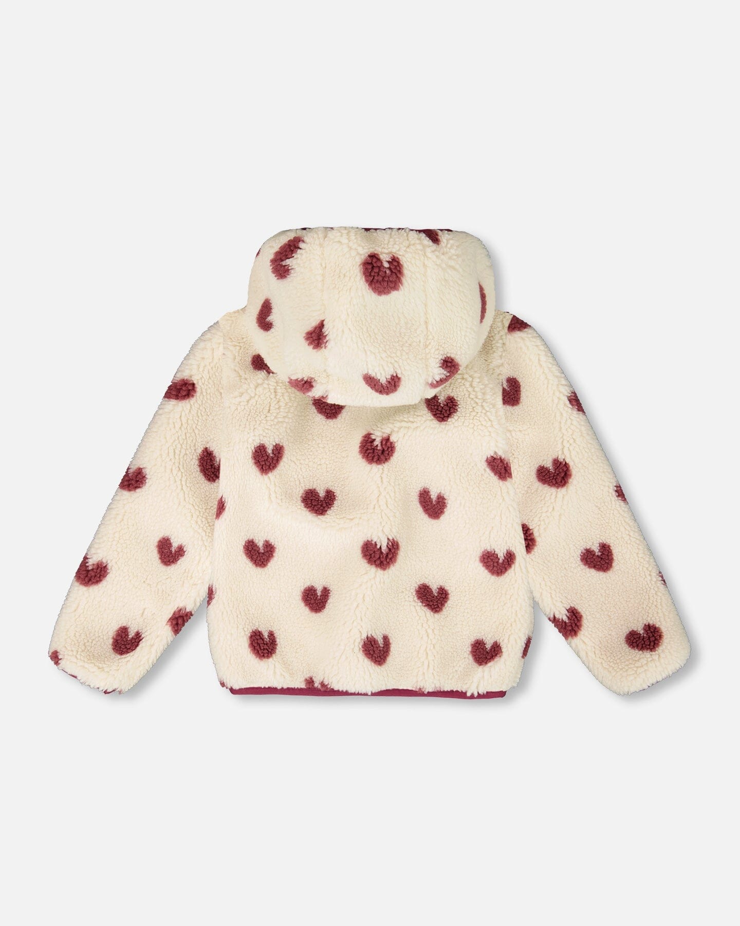 Veste réversible mi-saison en Sherpa cœur bordeaux