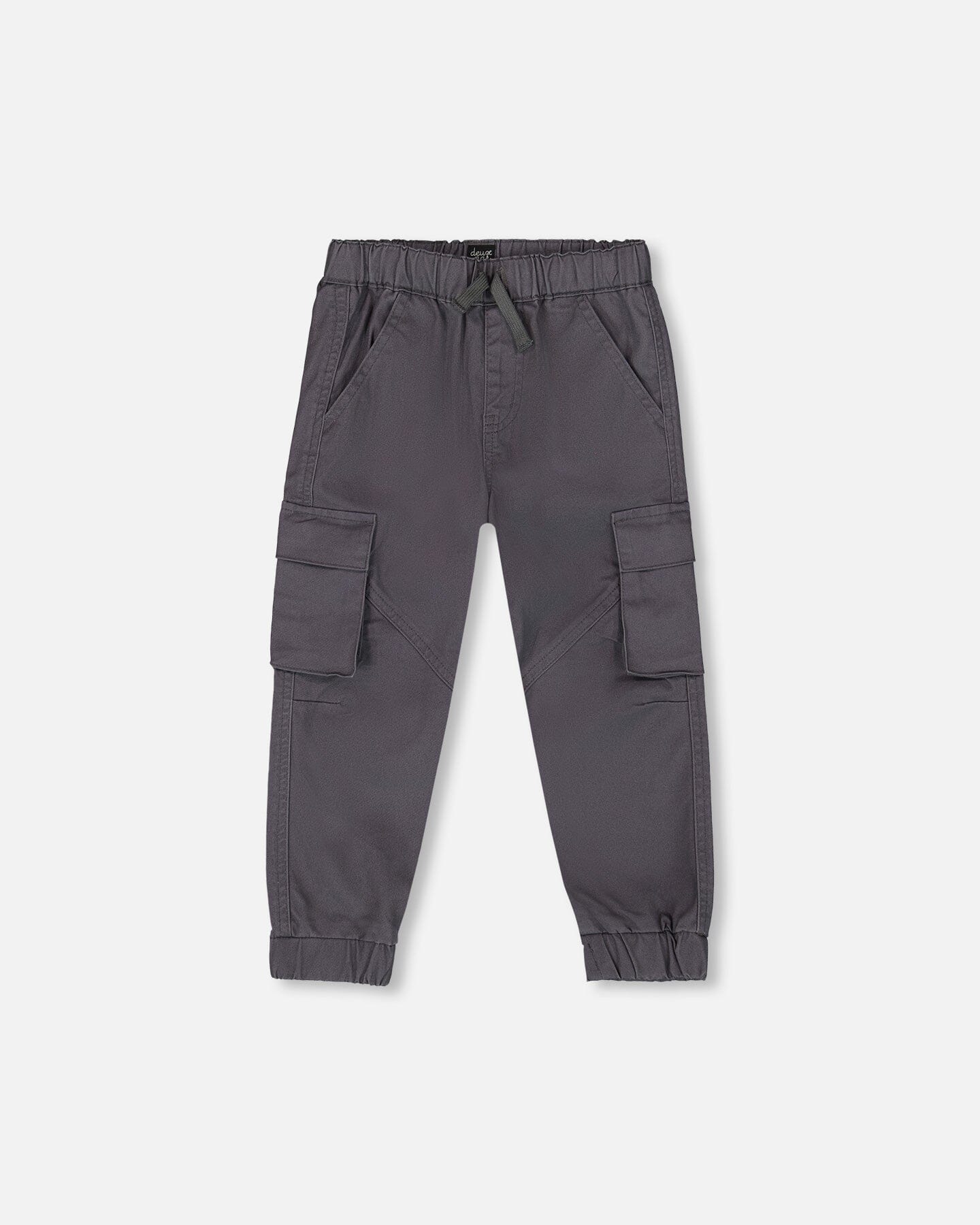 Pantalon cargo jogger en sergé gris foncé