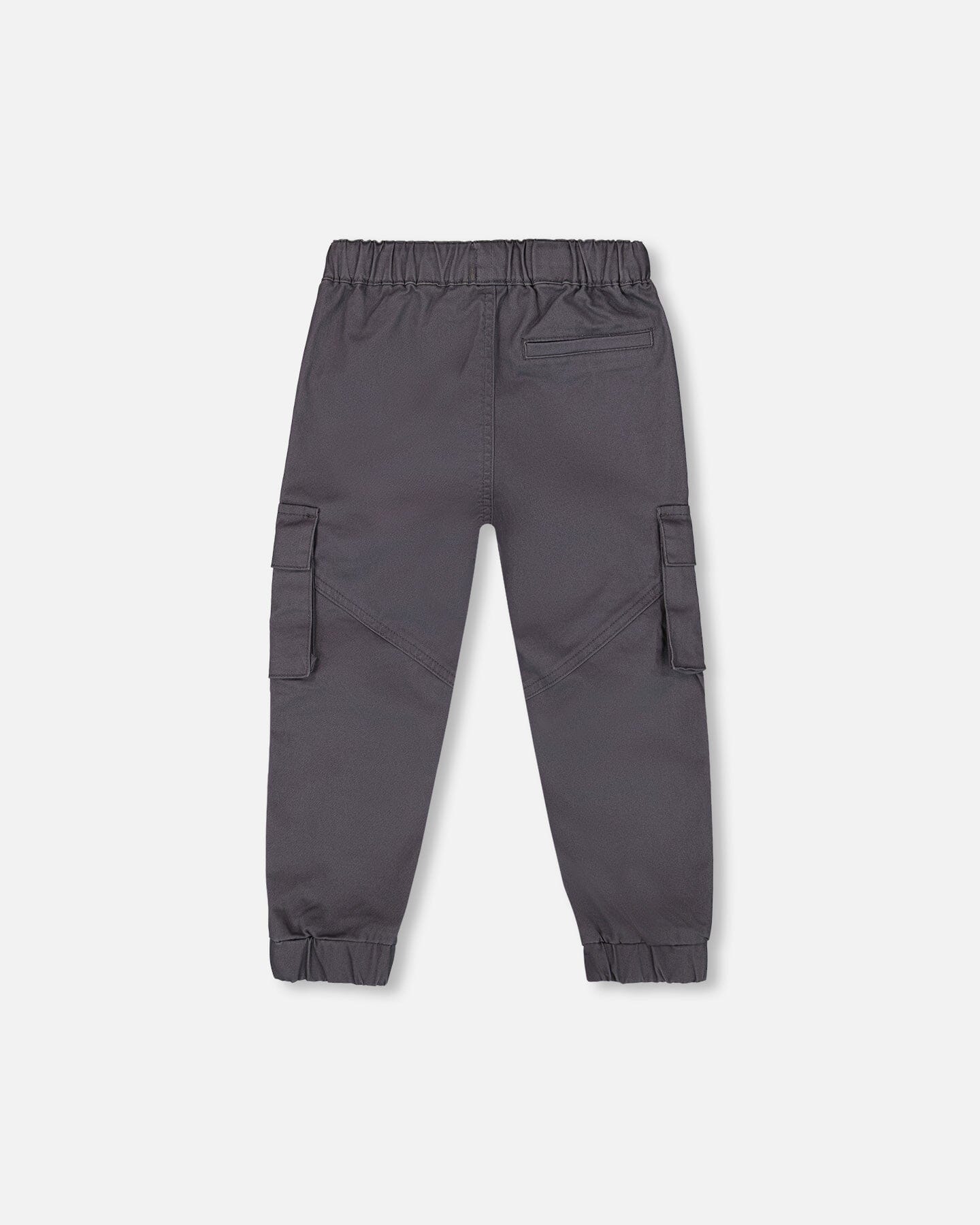 Pantalon cargo jogger en sergé gris foncé