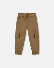 Pantalon cargo en twill taupe