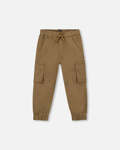 Pantalon cargo en twill taupe