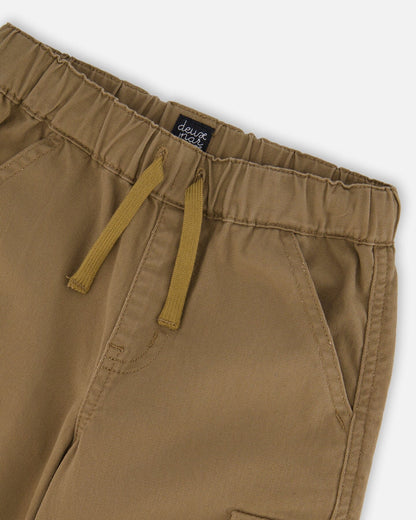 Pantalon cargo en twill taupe