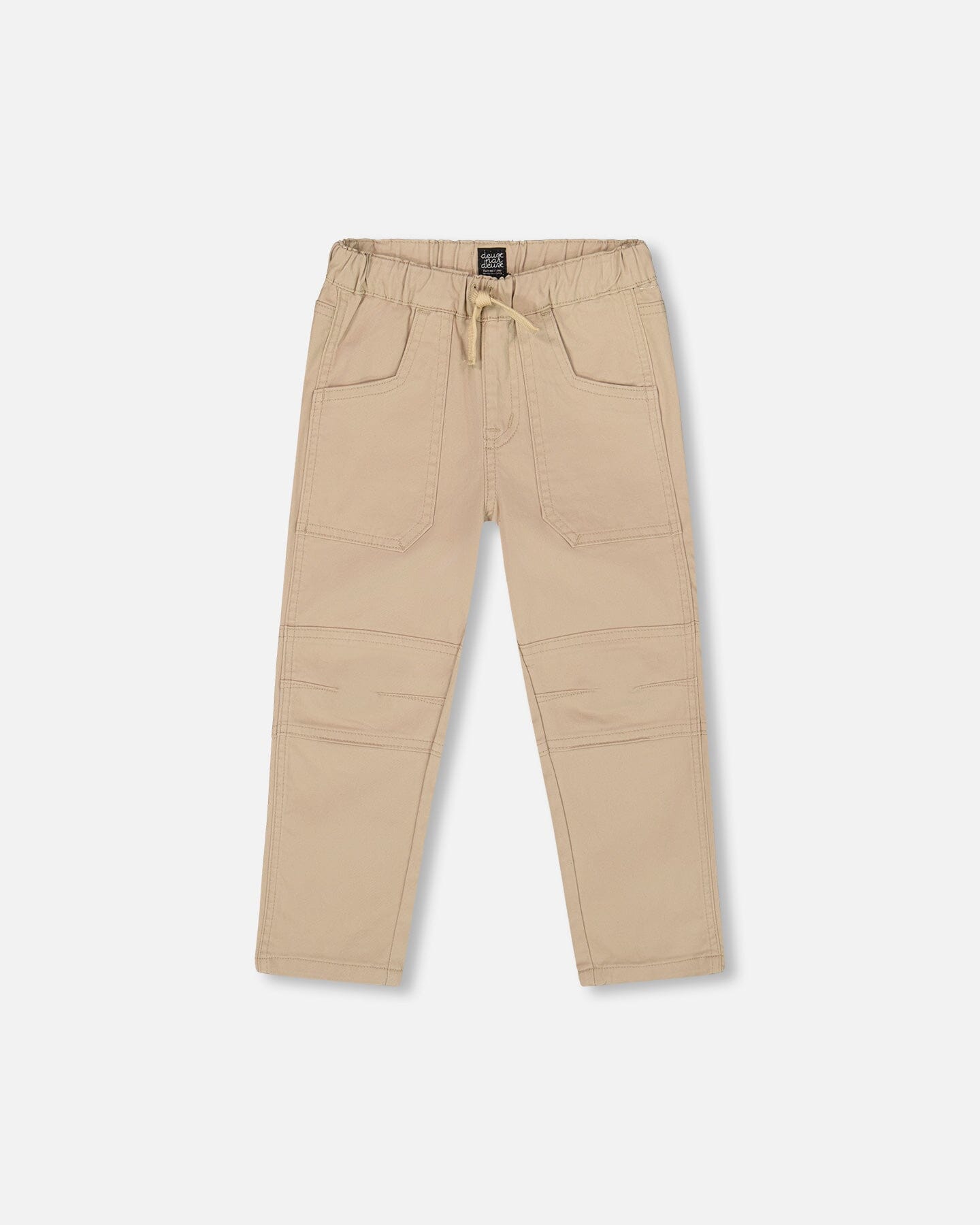 Pantalon de jogging en sergé avec poches plaquées beige