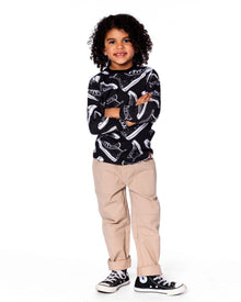 Pantalon de jogging en sergé avec poches plaquées beige