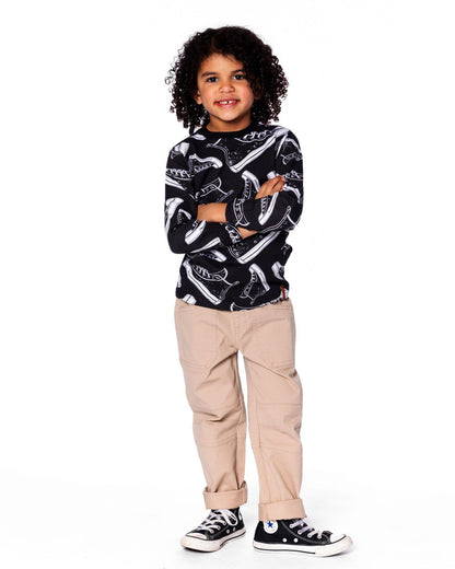 Pantalon de jogging en sergé avec poches plaquées beige