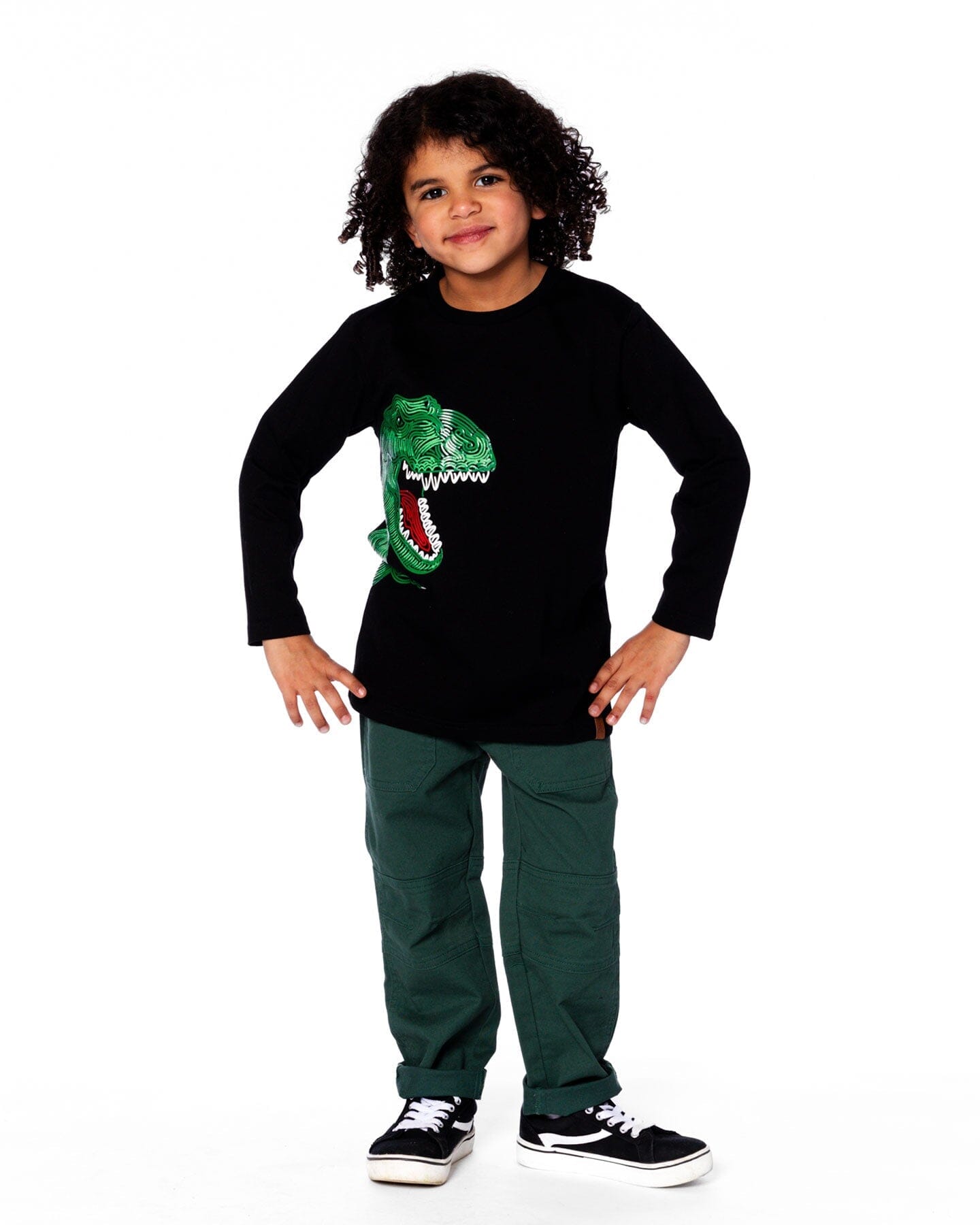 Pantalon jogger en sergé avec poches plaquées vert forêt