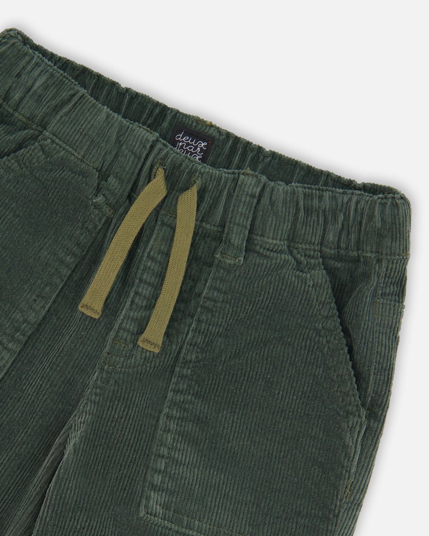 Pantalon de jogging en velours côtelé extensible vert forêt