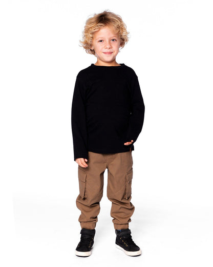 T-shirt en jersey de coton biologique avec poche Noir
