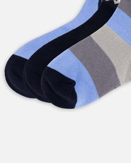 Lot de 3 paires de chaussettes en tricot bleu marine