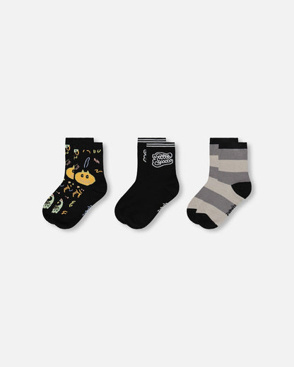Lot de 3 paires de chaussettes en tricot noir