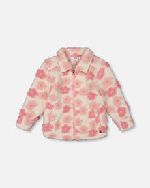 Surchemise sherpa écrue et rose
