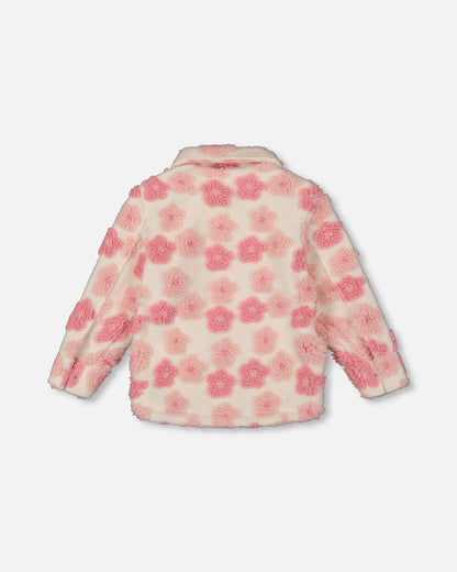Sherpa Overshirt Off-White And Pink
