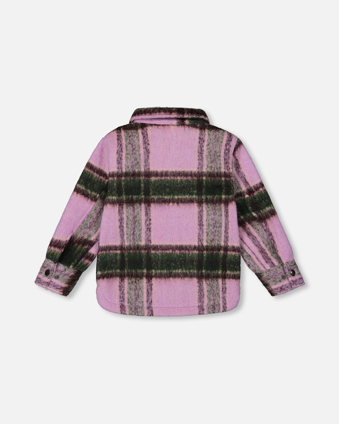 Surchemise zippée à carreaux mauve et vert
