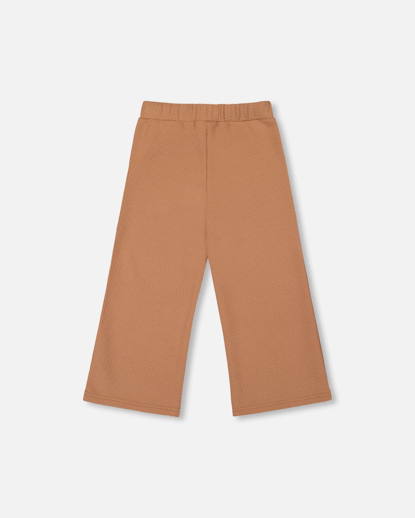 Pantalon évasé gaufre marron caramel