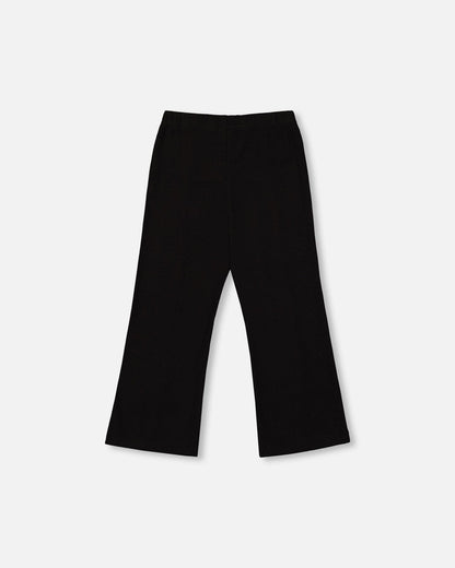 Legging côtelé évasé avec fente Noir