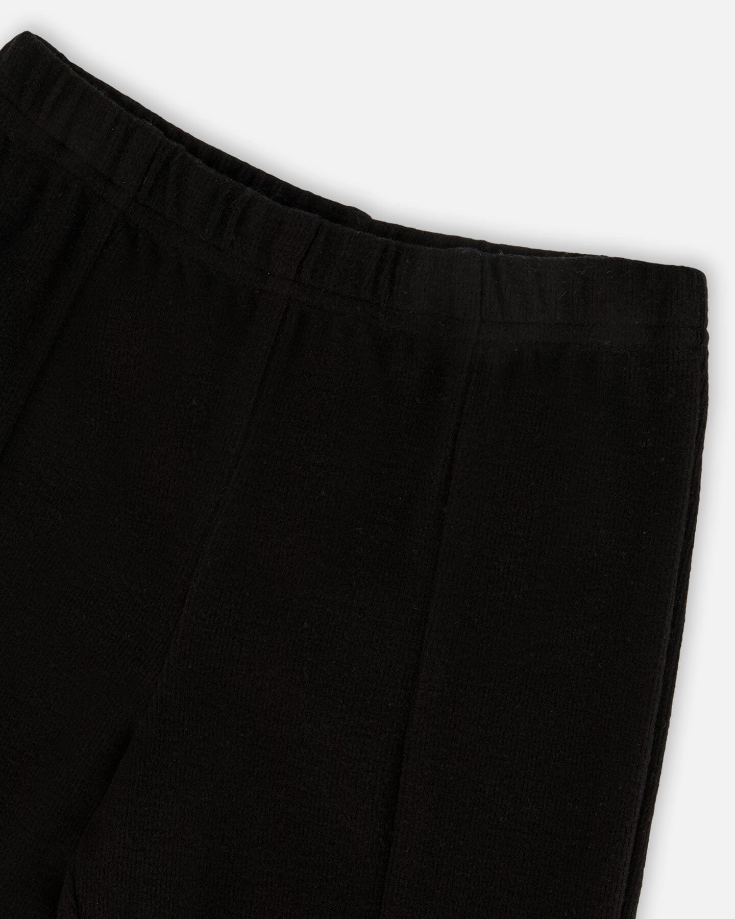 Legging côtelé évasé avec fente Noir