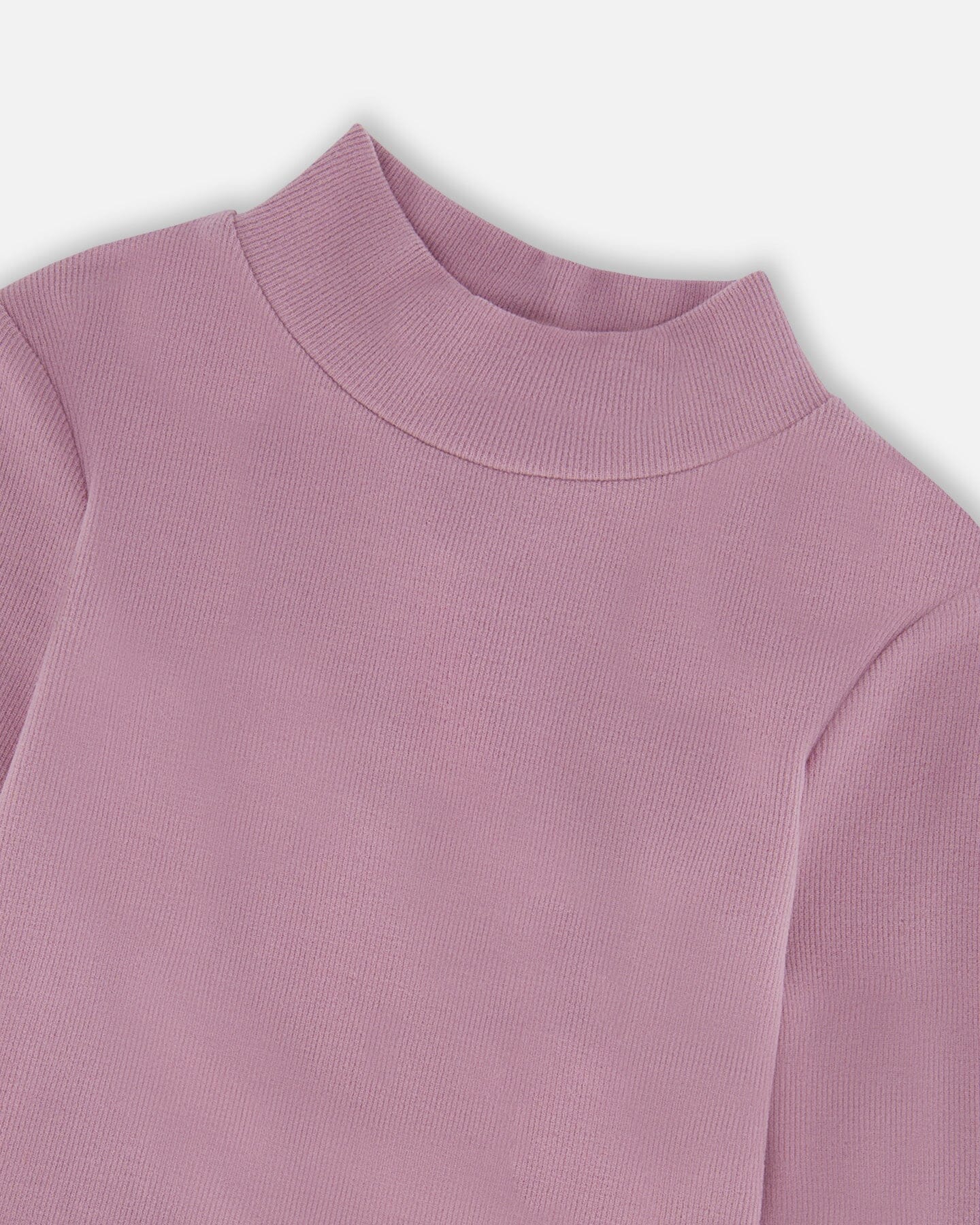 Haut à col montant côtelé ultra-doux gris violet