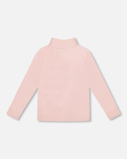 Super Soft Ribbed Mock Neck Top Pink