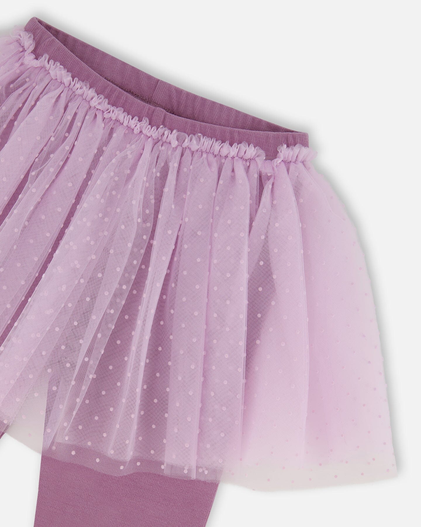Legging avec jupe en tulle gris violet