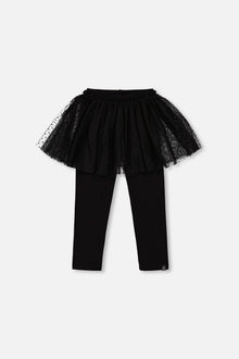 Leggings With Tulle Skirt Black
