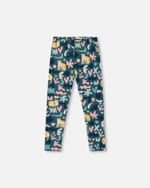 Legging en jersey extensible imprimé chat vert