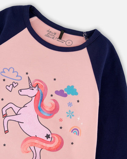 Jersey Raglan Sleeve Tee Dusty Pink