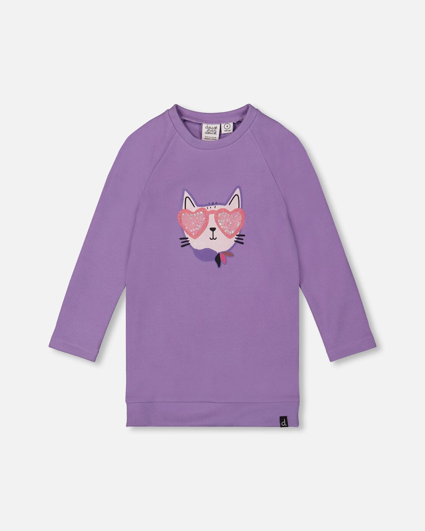 Tee tunique avec imprimé graphique Violet Gris