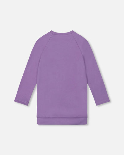 Tee tunique avec imprimé graphique Violet Gris