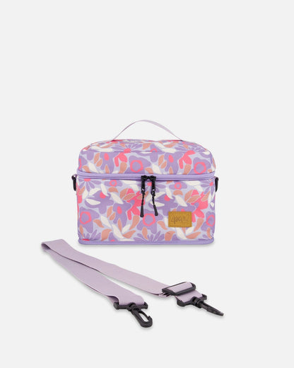 Boîte à déjeuner lilas imprimé fleurs rétro