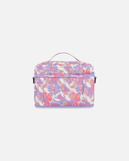Boîte à déjeuner lilas imprimé fleurs rétro