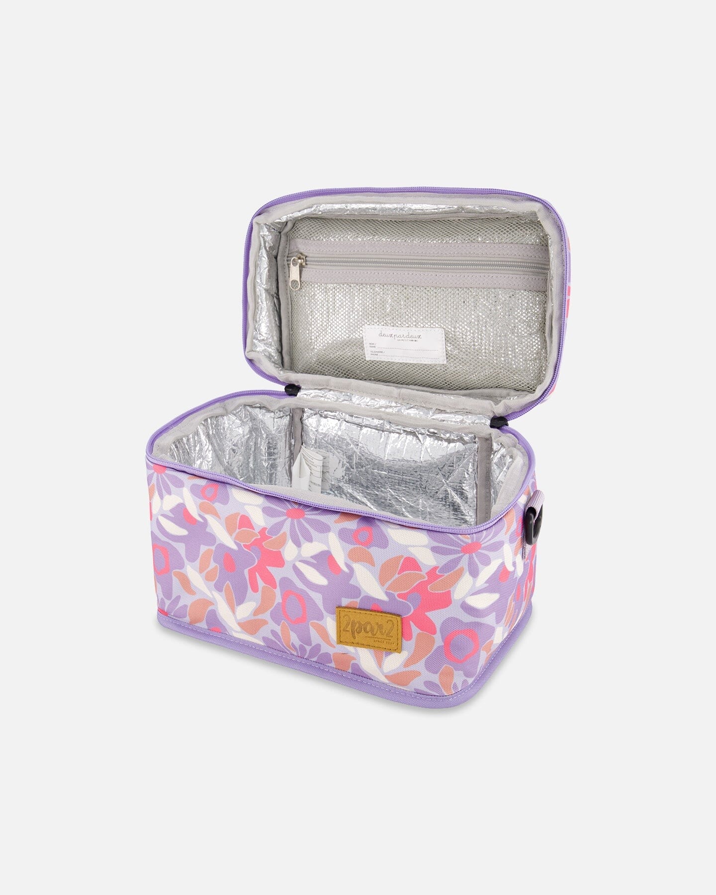 Boîte à déjeuner lilas imprimé fleurs rétro