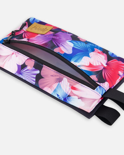 Double trousse noire imprimé papillon