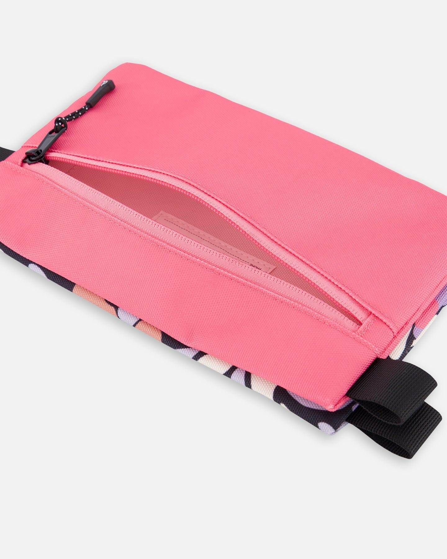 Trousse à Double Compartiment Imprimé Fleurs Rétro Noire