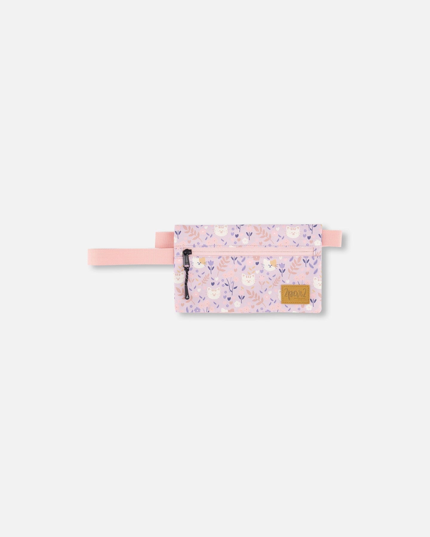 Trousse double imprimé chat lilas
