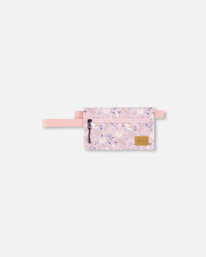 Trousse double imprimé chat lilas