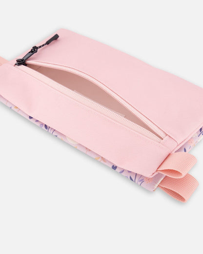 Trousse double imprimé chat lilas