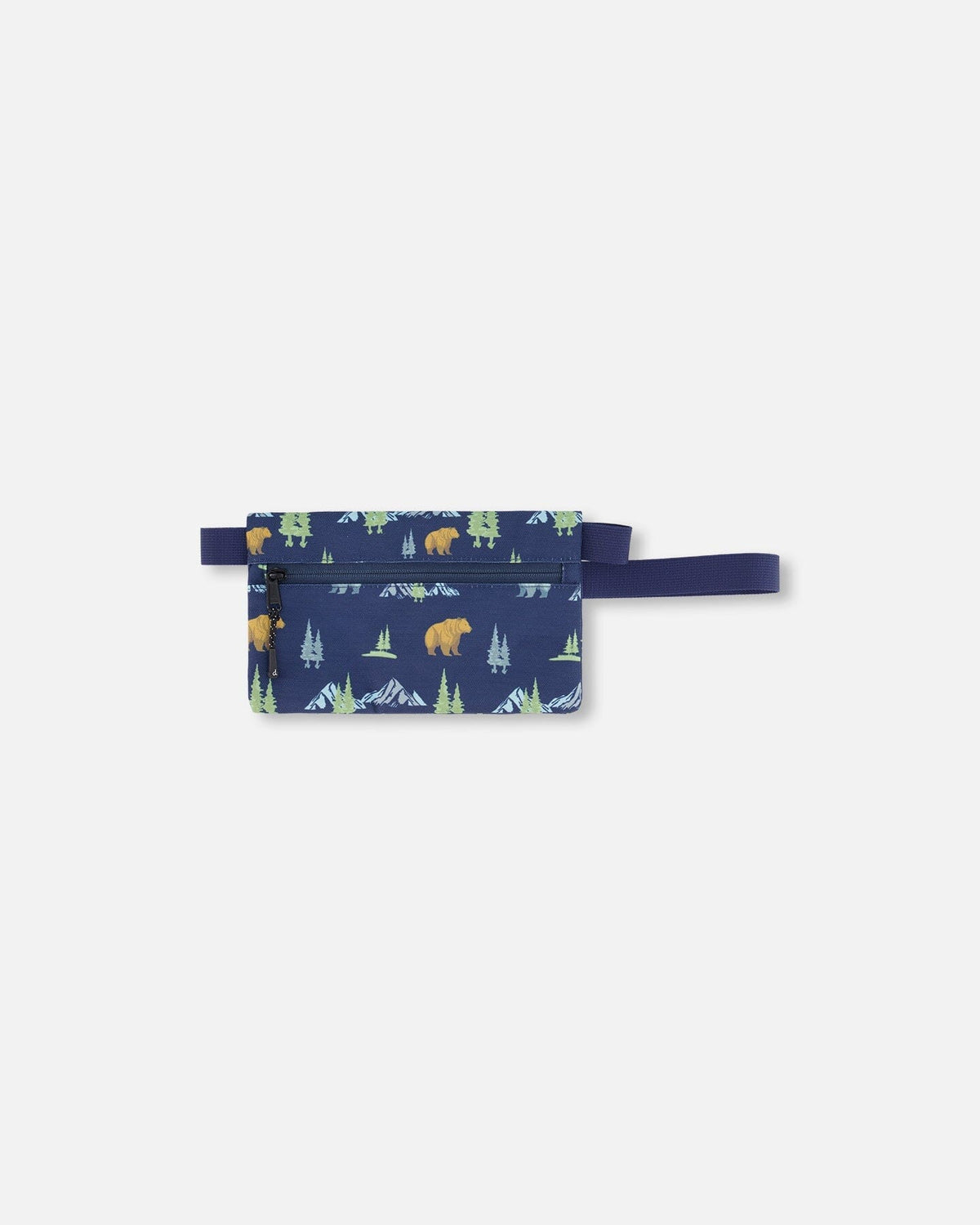 Double Pencil Case Navy Animal Print