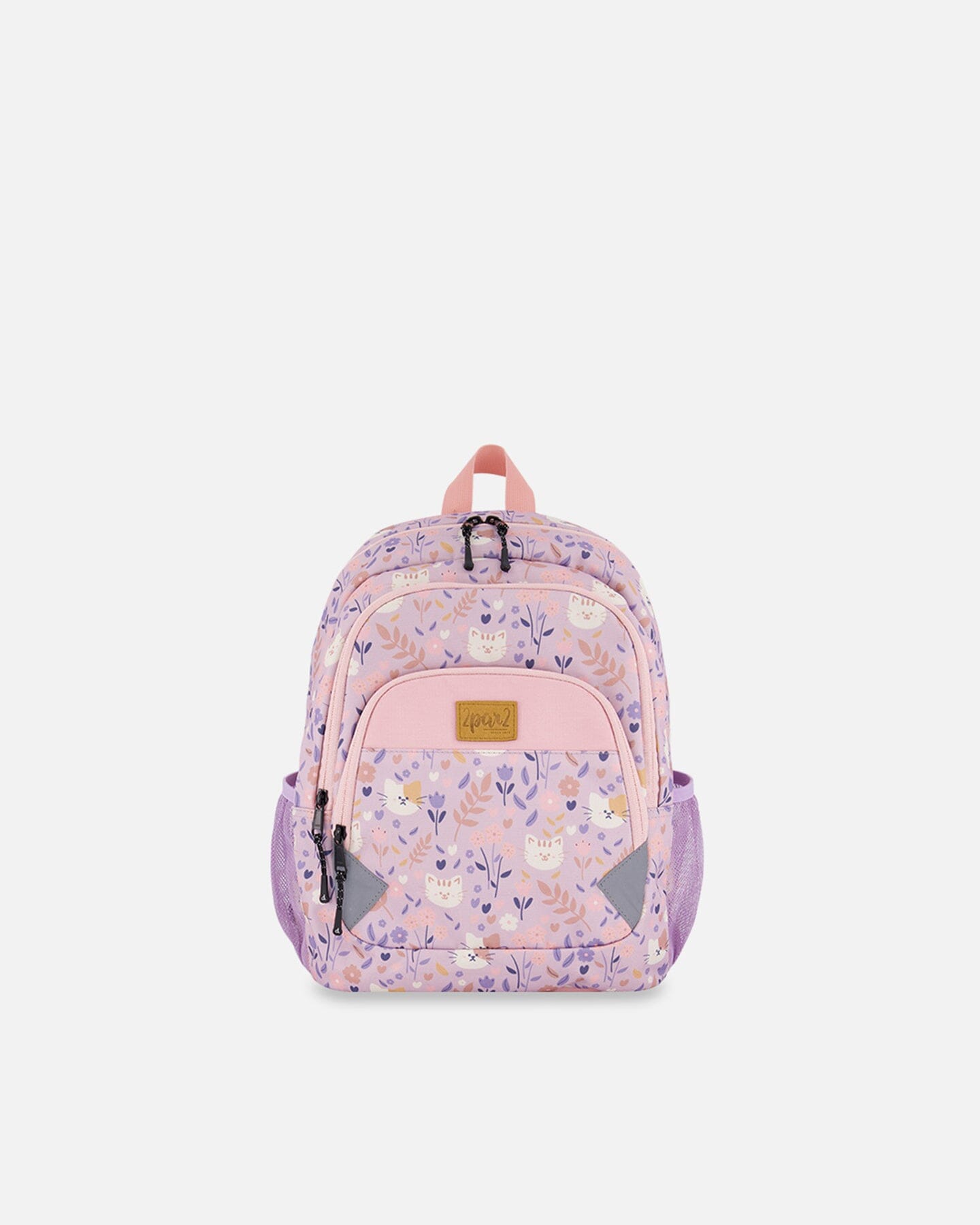 Petit sac à dos pour enfants imprimé chat lilas