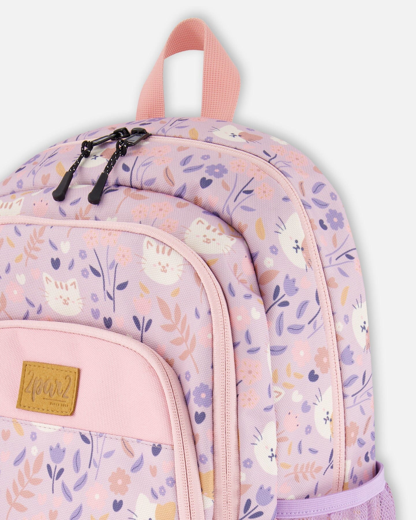 Petit sac à dos pour enfants imprimé chat lilas