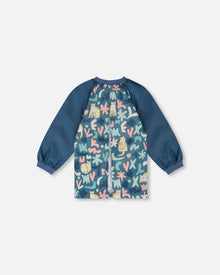 School Apron Green Cat Print