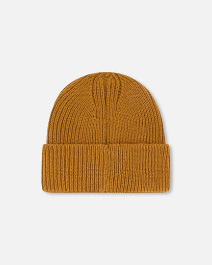 Bonnet en tricot mi-saison marron noix de pécan