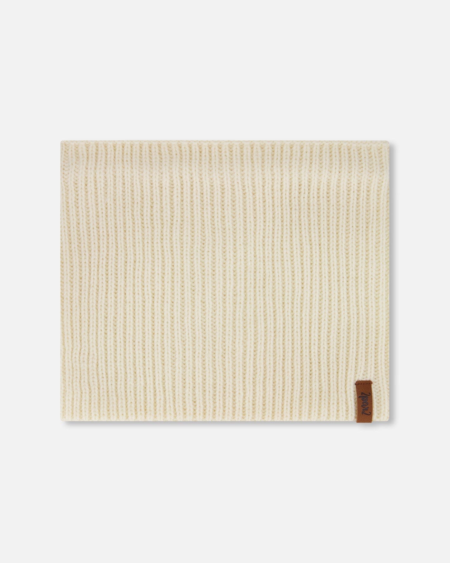 Cache-cou en maille mi-saison beige clair