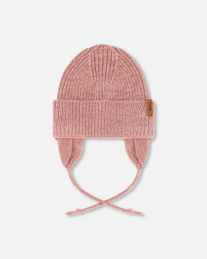 Bonnet bébé mi-saison en maille Rose Poudré