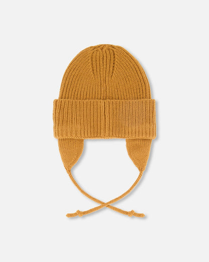 Bonnet en tricot mi-saison bébé marron noix de pécan