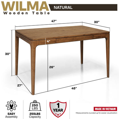 Wilma 48 Inches Solid Wood Desk