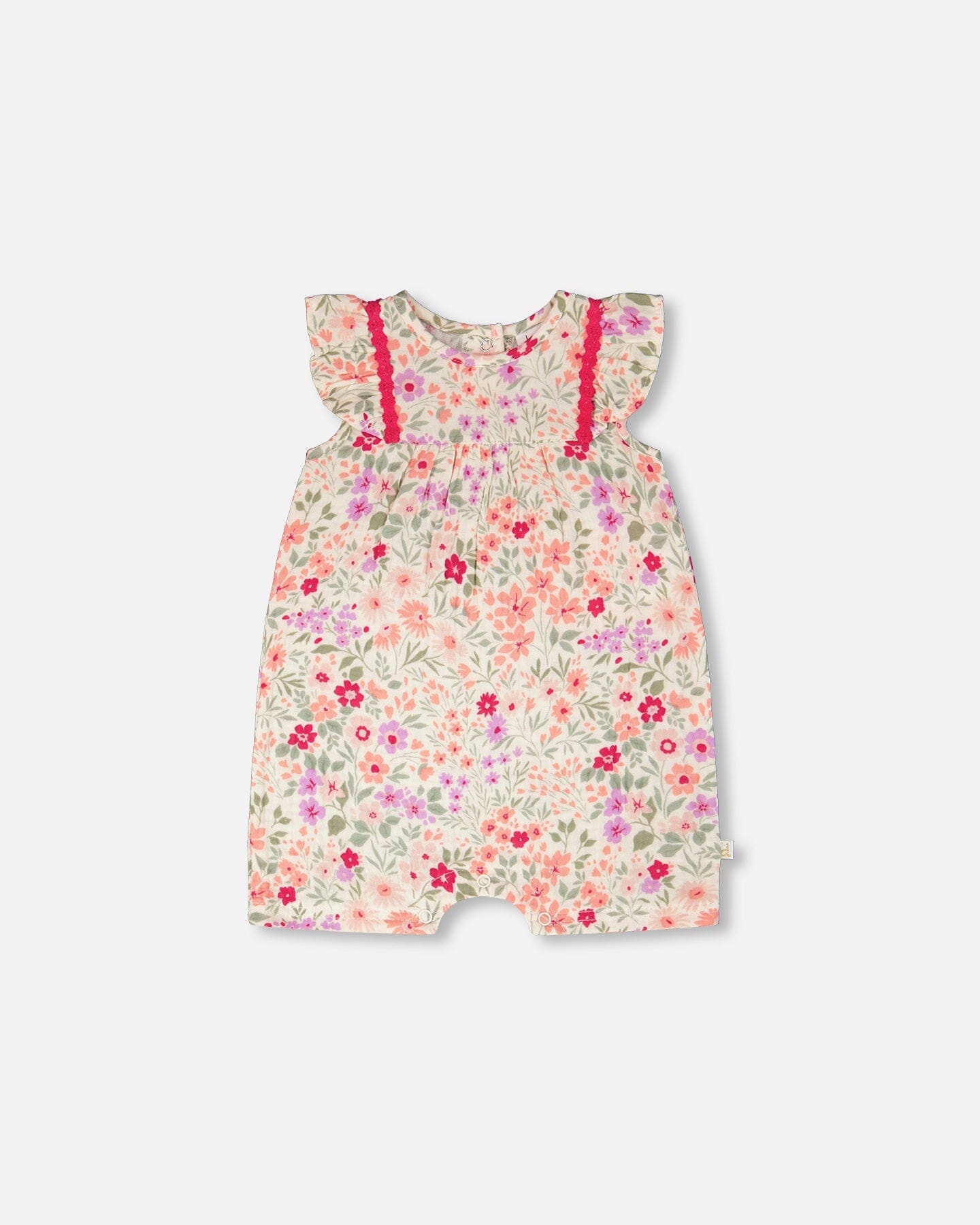Combi-short écru imprimé fleurs